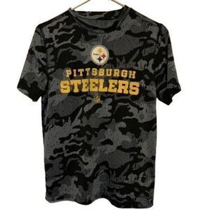 Pittsburgh Steelers Size Youth Large Black Camo Polyester T-Shirt